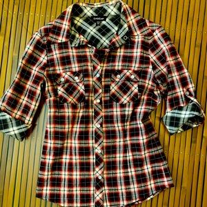Bebe plaid shirt S